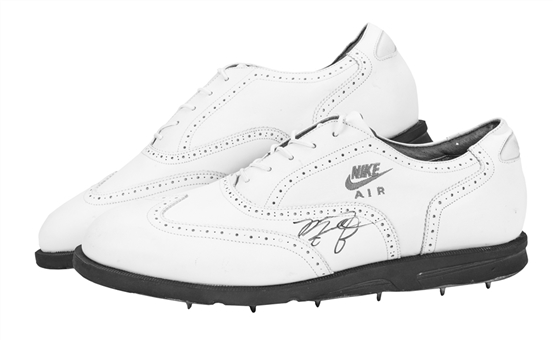 Michael Jordan Used and Signed Personal Nike Air Golf Shoes (UDA & JSA)